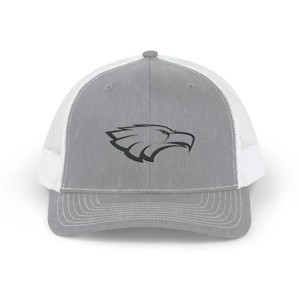 Allen Eagle Snapback Trucker Cap - Heather Grey / White / One size - Hats