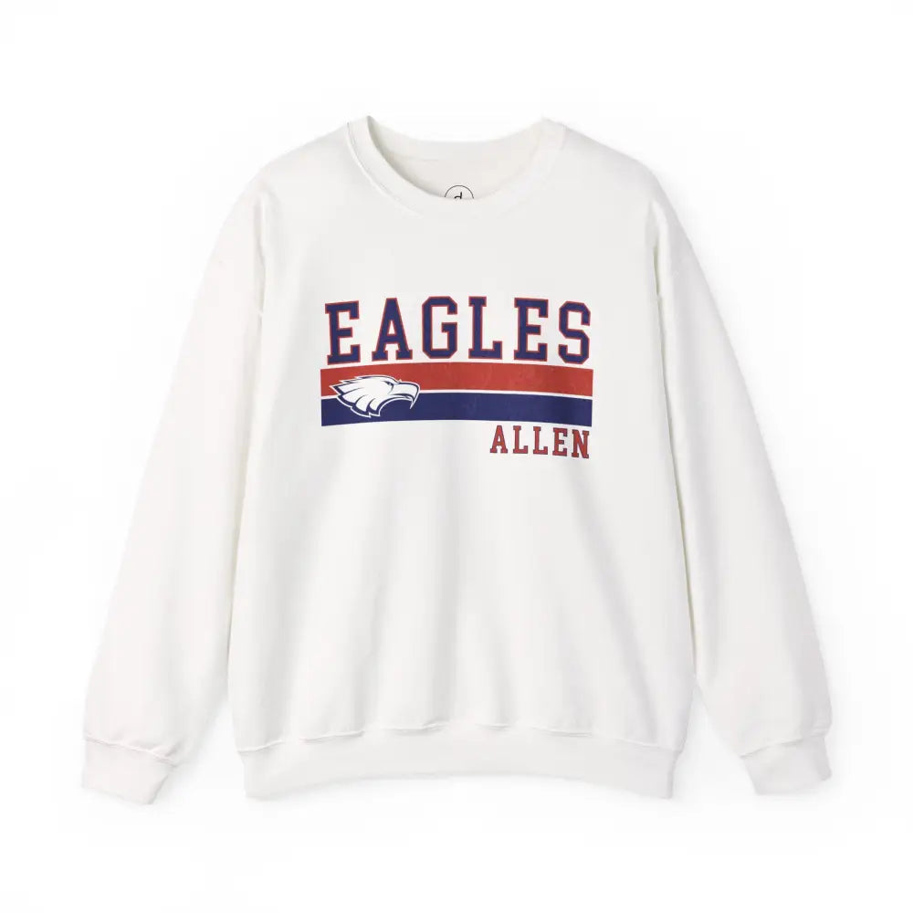 Allen Eagle Vintage Varsity Crewneck Sweatshirt - White / S - Sweatshirt