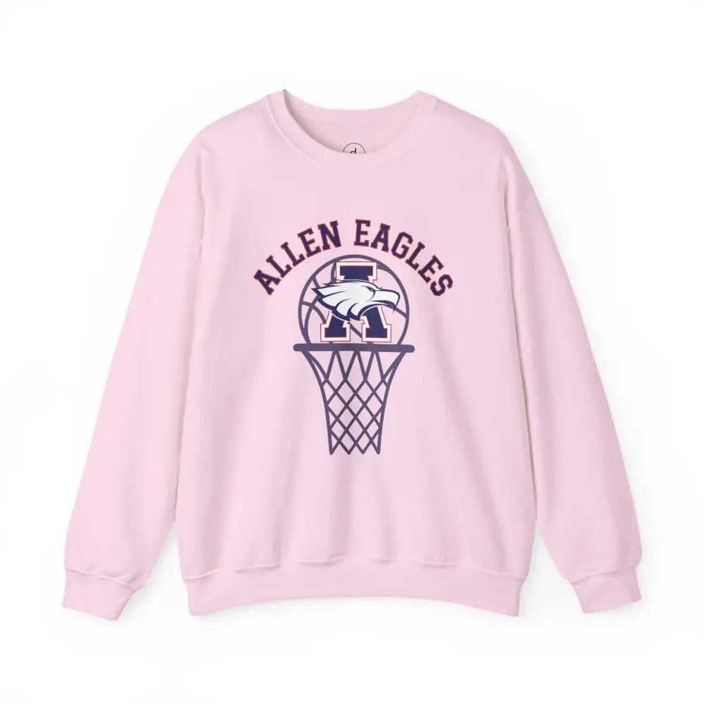 Allen Eagles Basketball Hoop Crewneck Sweatshirt - Light Pink / S - Sweatshirt