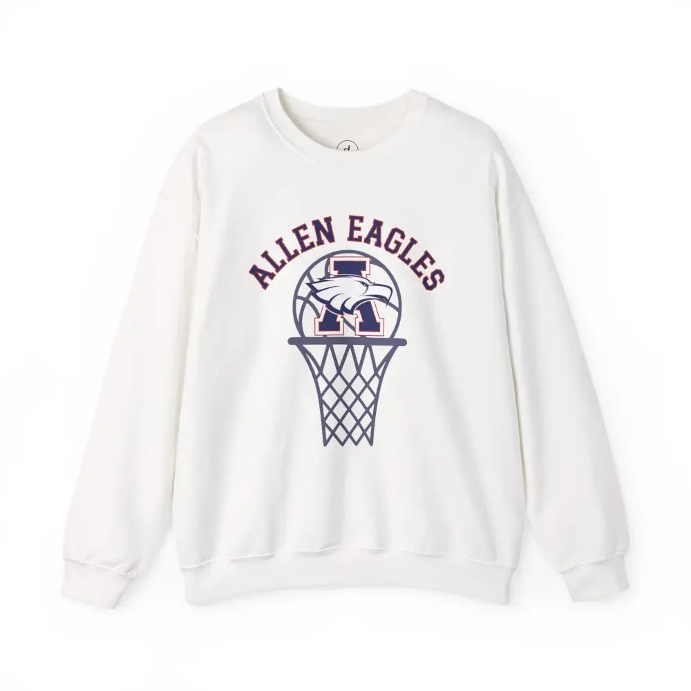 Allen Eagles Basketball Hoop Crewneck Sweatshirt - White / S - Sweatshirt