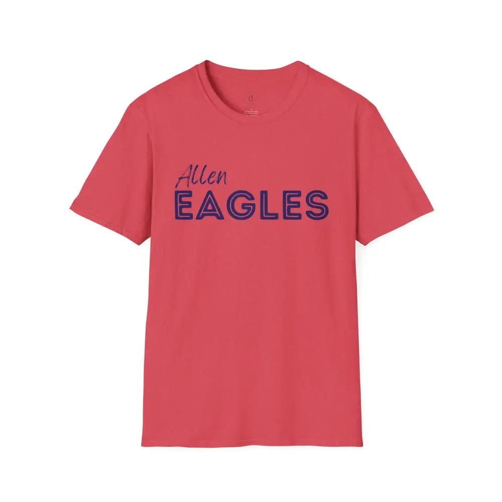 Allen Eagles Block T-Shirt - Heather Red / S - T-Shirt