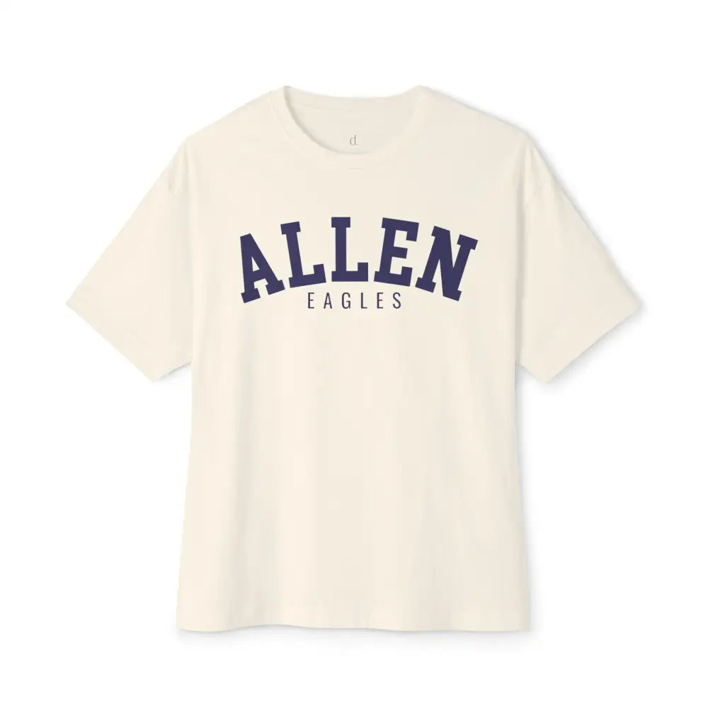 Allen Eagles Chill Oversized Boxy Tee - Natural / XS - T-Shirt