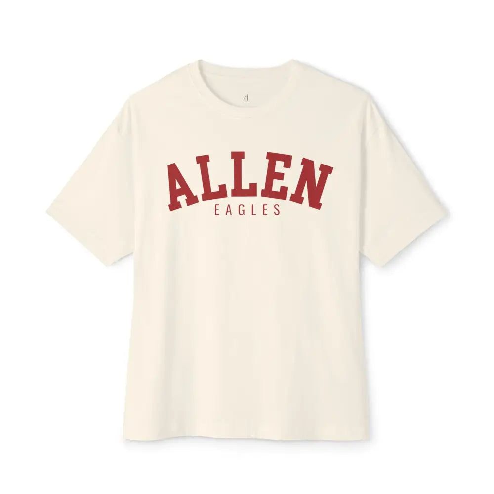 Allen Eagles Energy Oversized Boxy Tee - Natural / XS - T-Shirt