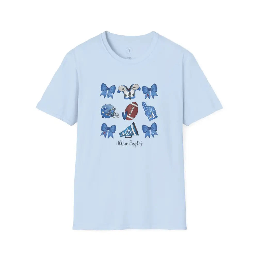 Allen Eagles Football Coquette Tshirt - Light Blue / S - T-Shirt