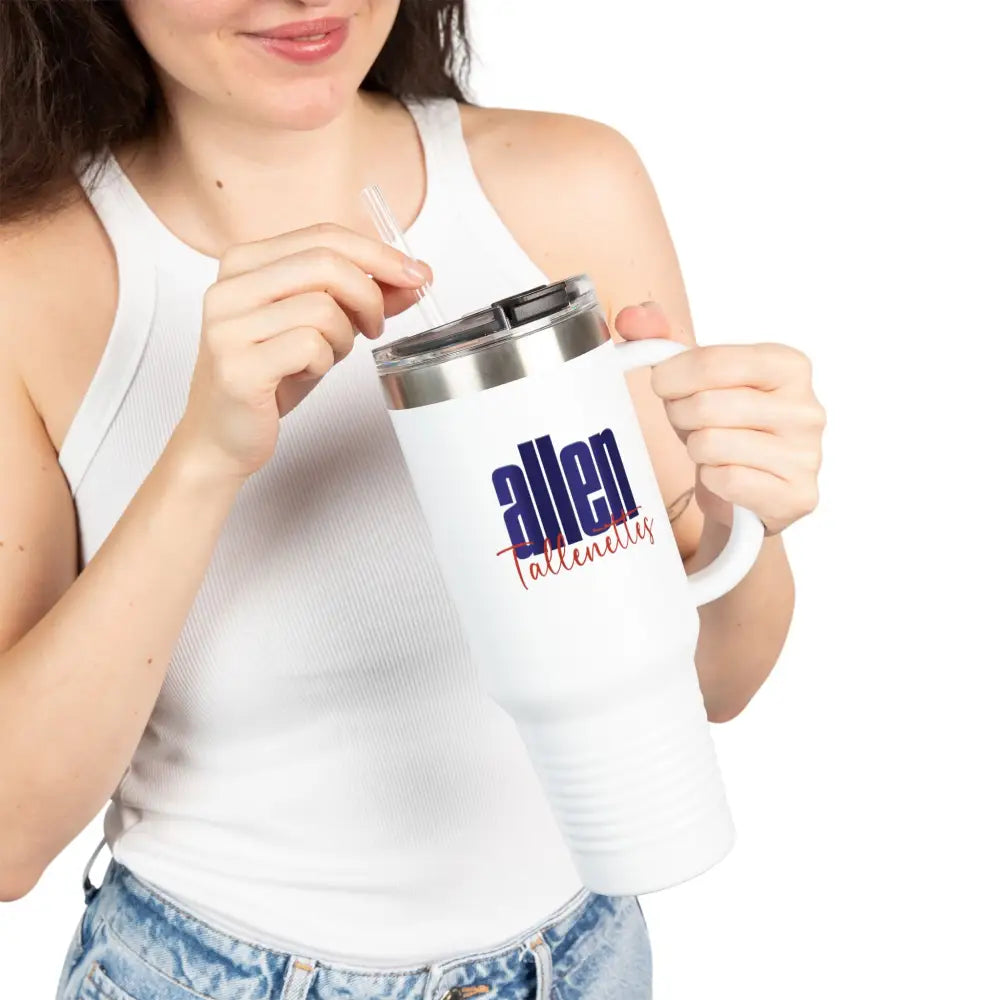 Allen Tallenettes Script Insulated Travel Mug - 40oz / White - Mug