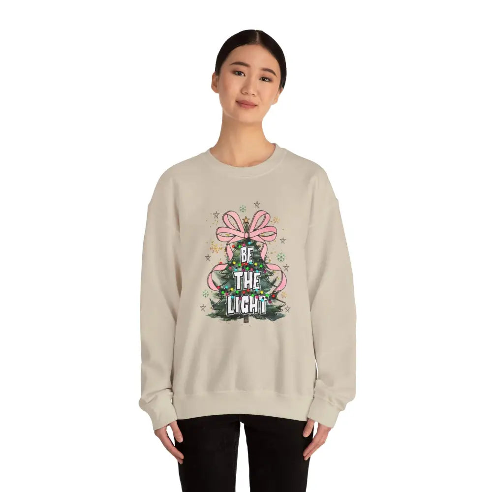 Be The Light Christmas Tree Crewneck Sweatshirt - Sweatshirt