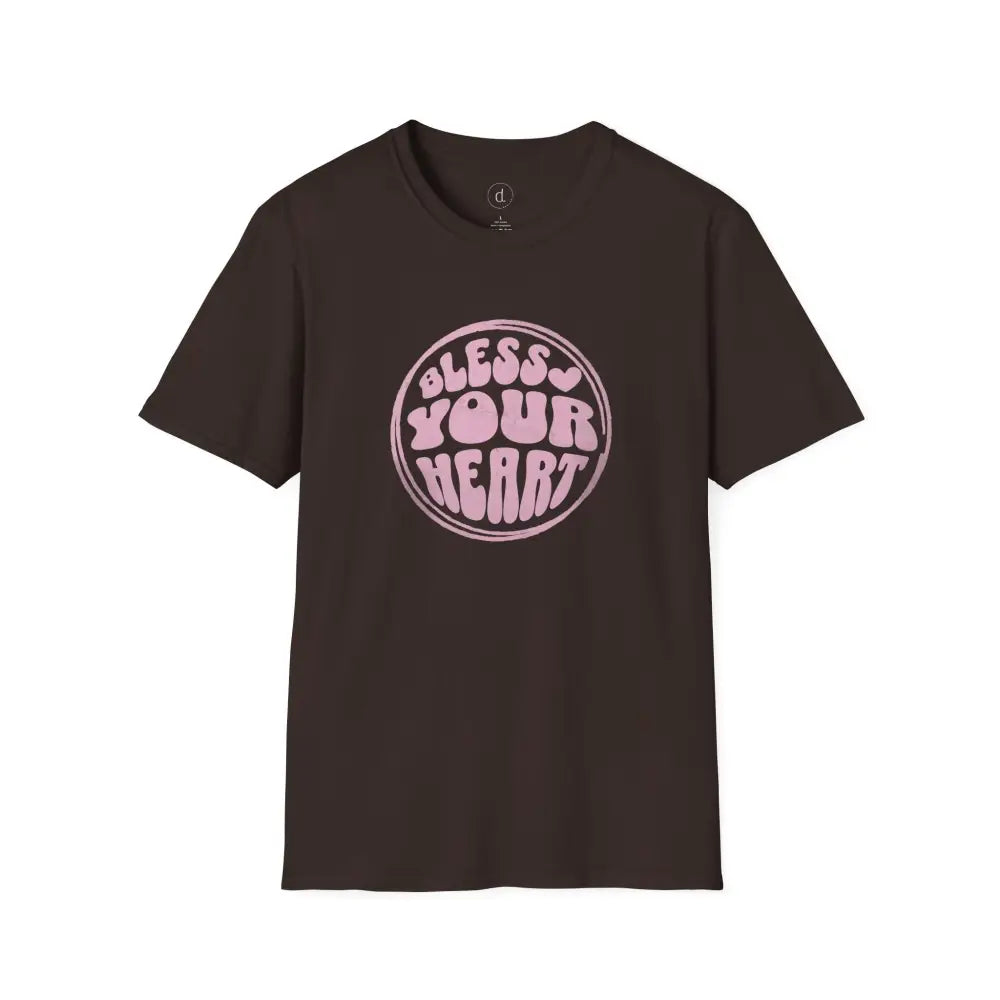 Bless Your Heart Softstyle T-Shirt - Dark Chocolate / S - T-Shirt