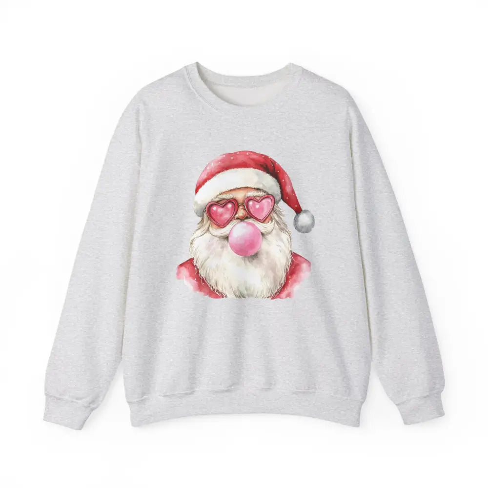 Bubble Gum Santa Crewneck Sweatshirt - Ash / S - Sweatshirt