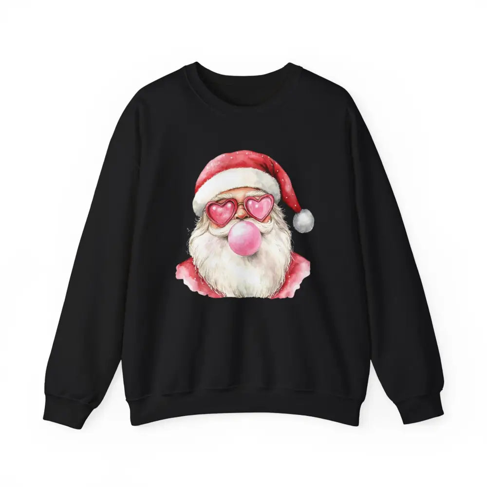 Bubble Gum Santa Crewneck Sweatshirt - Black / S - Sweatshirt