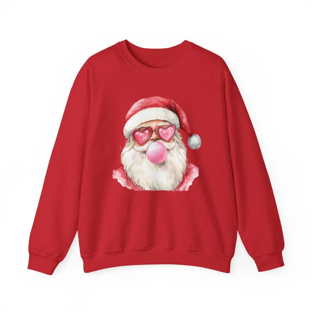 Bubble Gum Santa Crewneck Sweatshirt - Red / S - Sweatshirt
