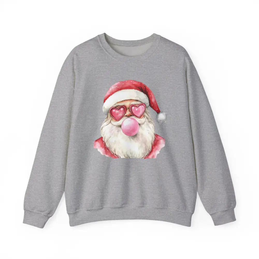 Bubble Gum Santa Crewneck Sweatshirt - Sport Grey / S - Sweatshirt