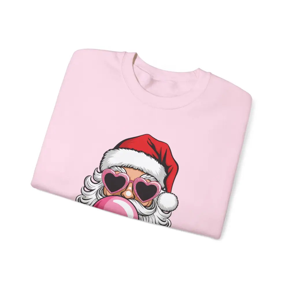 Bubble Gum Santa Heart Glasses Crewneck Sweatshirt - Sweatshirt