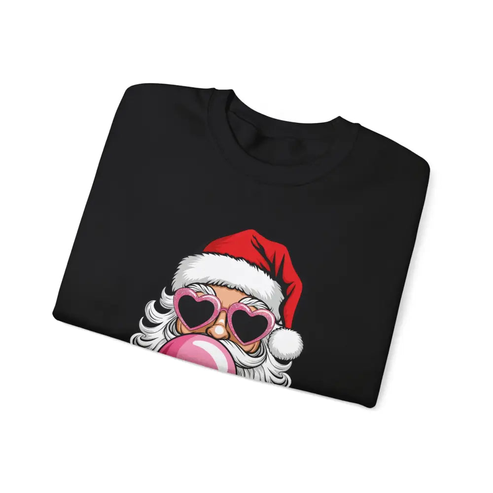 Bubble Gum Santa Heart Glasses Crewneck Sweatshirt - Sweatshirt