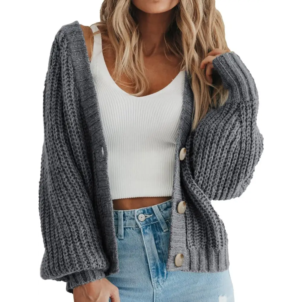 Button Up Long Sleeve Cardigan
