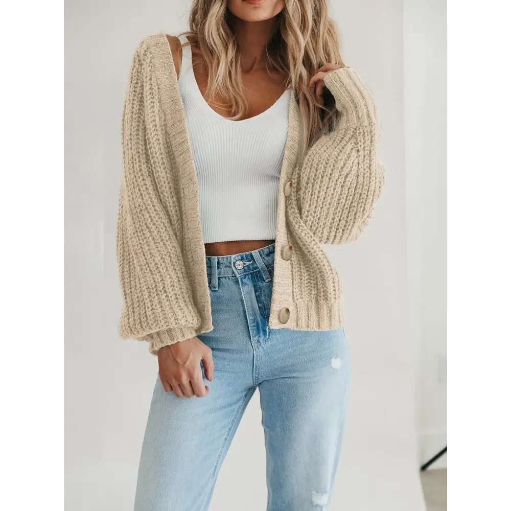 Button Up Long Sleeve Cardigan