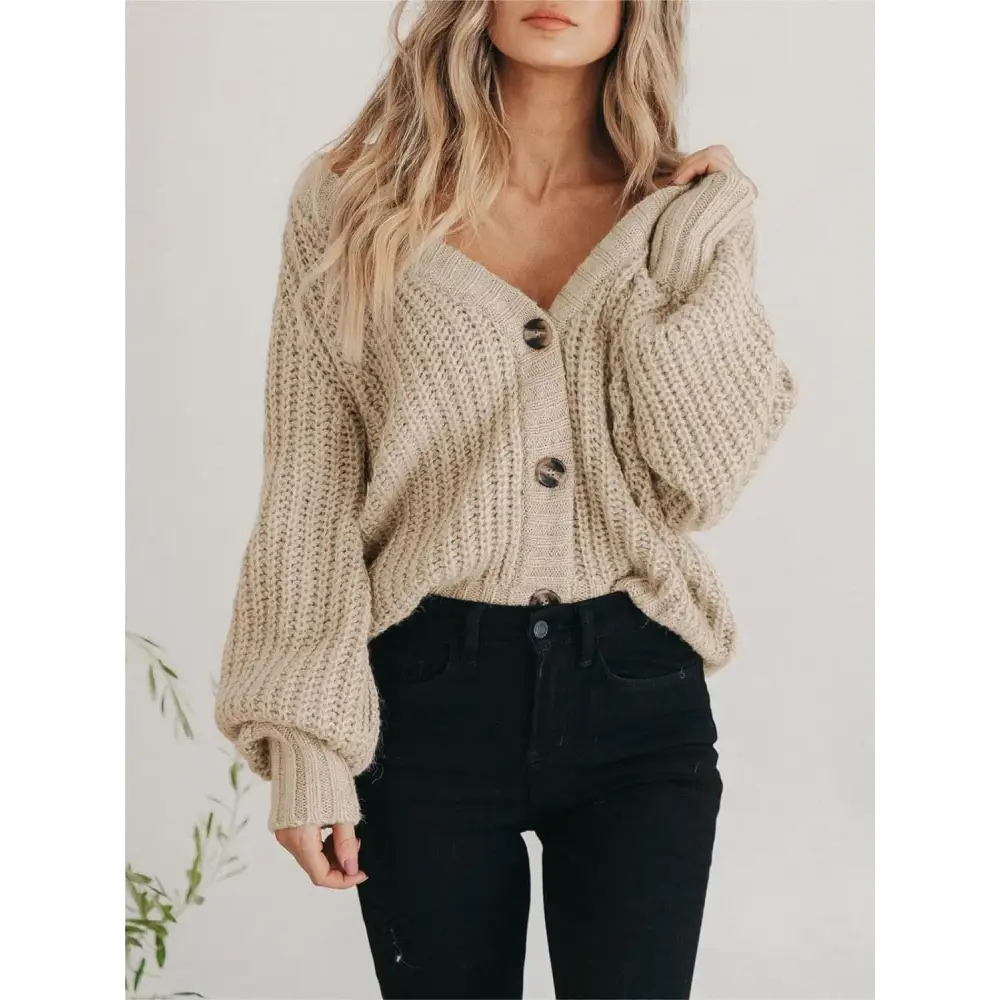 Button Up Long Sleeve Cardigan