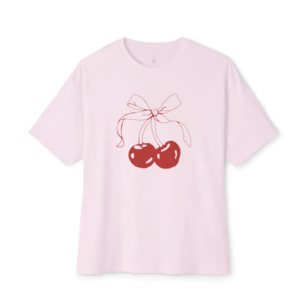 Cherry Blossom Oversized Boxy Tee - Soft Pink / XS - T-Shirt