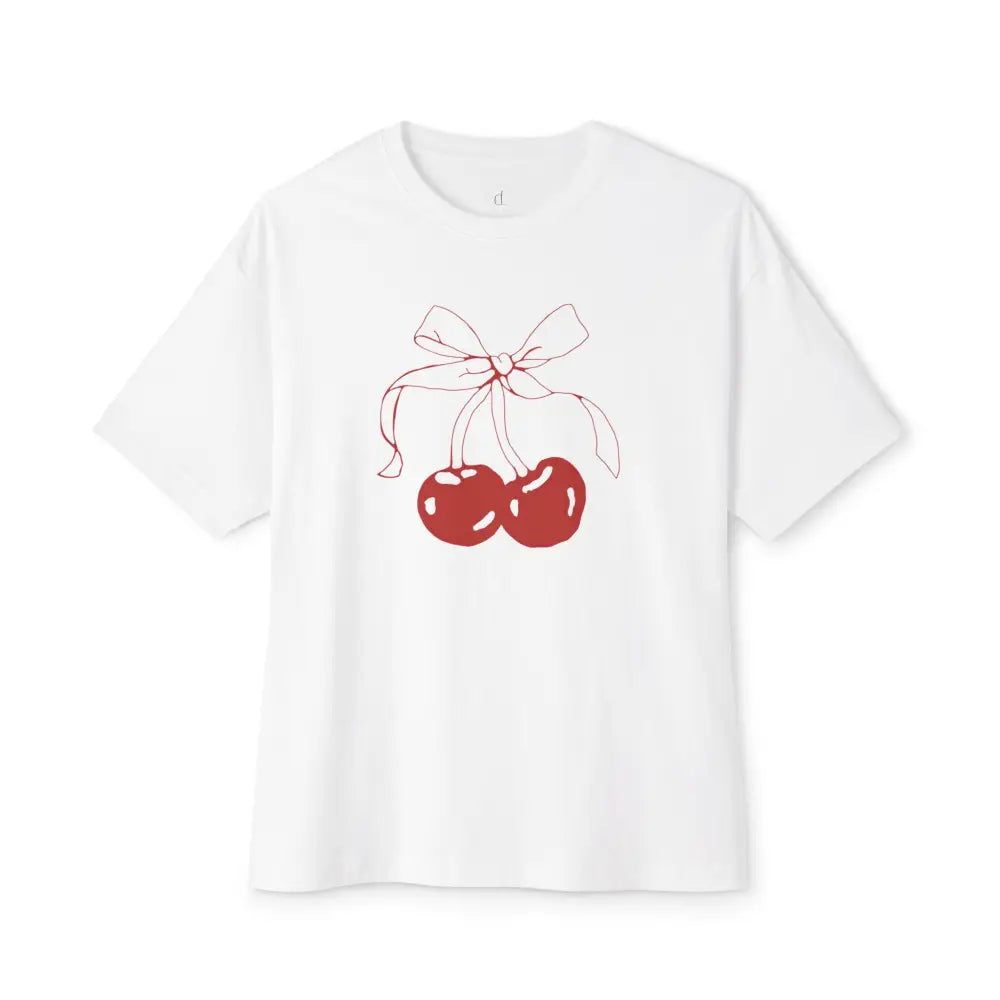 Cherry Blossom Oversized Boxy Tee - White / XS - T-Shirt