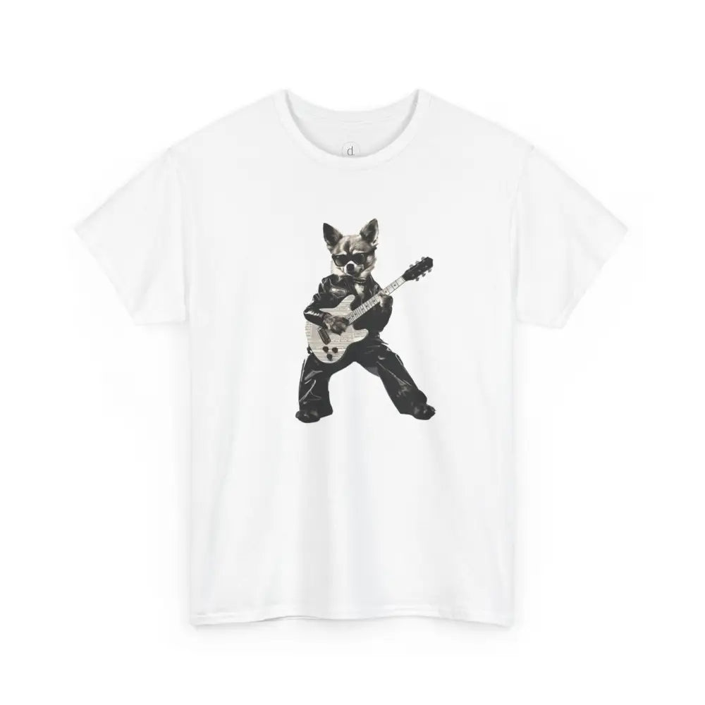 Chihuahua Rock N Roll Tee - White / S - T-Shirt