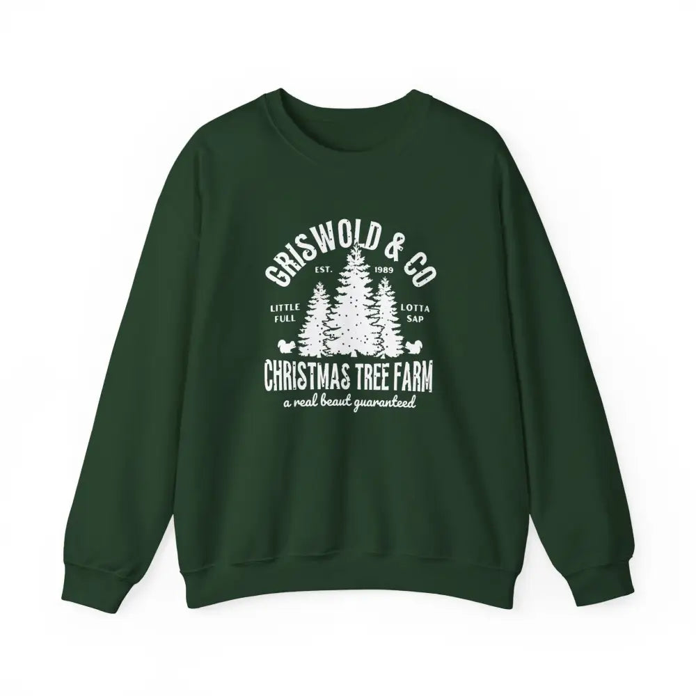 Christmas Tree Farm Crewneck Sweatshirt - Forest Green / S - Sweatshirt