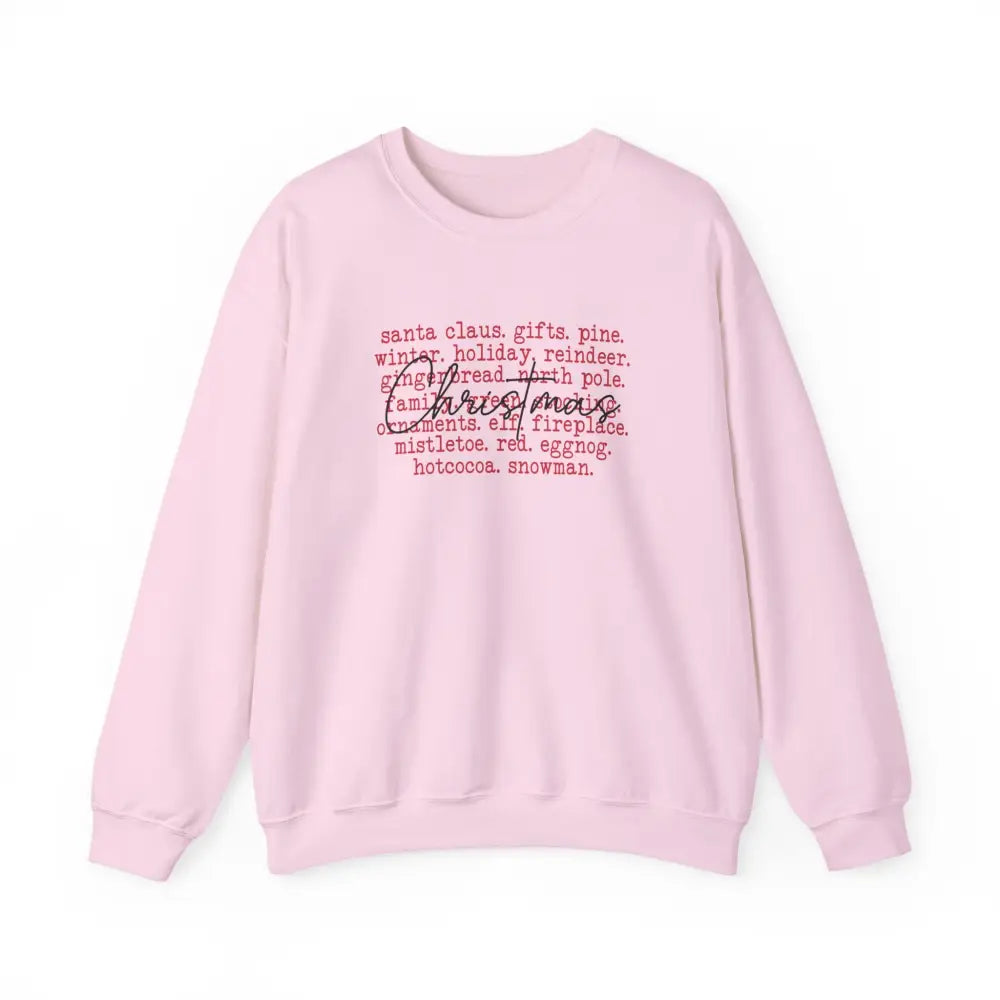 Christmas Type Crewneck Sweatshirt - Light Pink / S - Sweatshirt