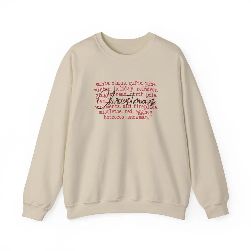 Christmas Type Crewneck Sweatshirt - Sand / S - Sweatshirt