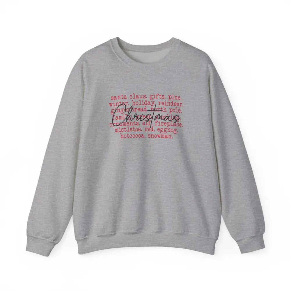 Christmas Type Crewneck Sweatshirt - Sport Grey / S - Sweatshirt