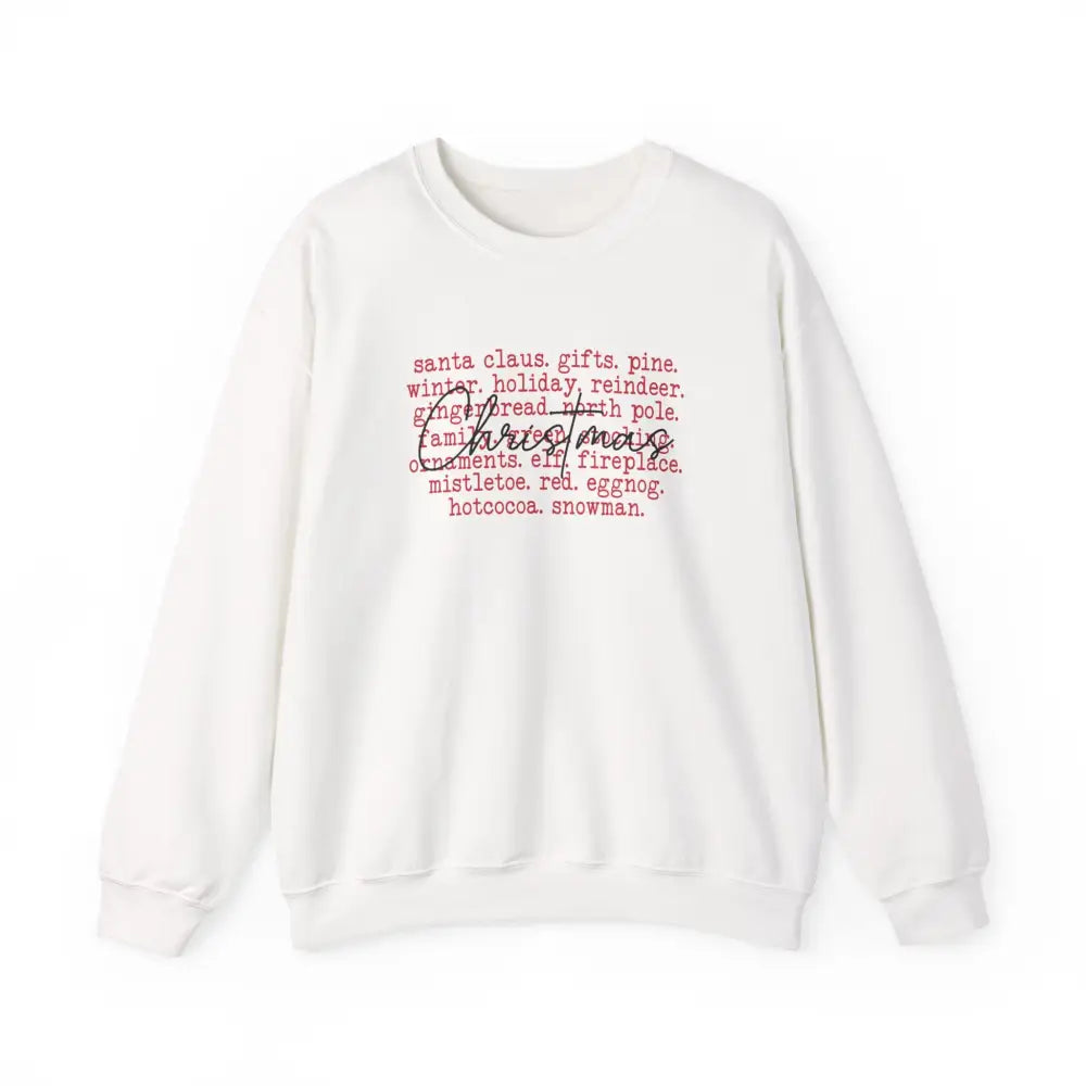 Christmas Type Crewneck Sweatshirt - White / S - Sweatshirt