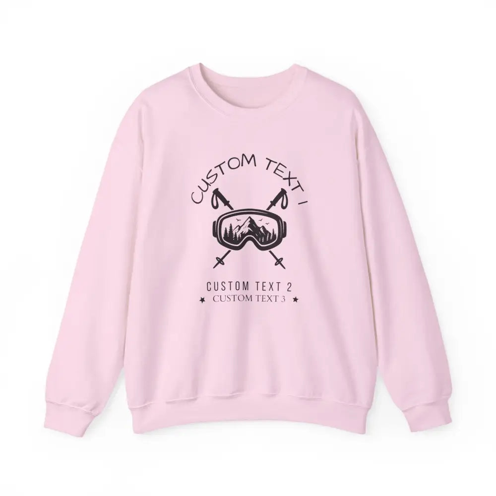 Custom Family Ski Goggle Sweatshirt - Light Pink / S - Sweatshirt
