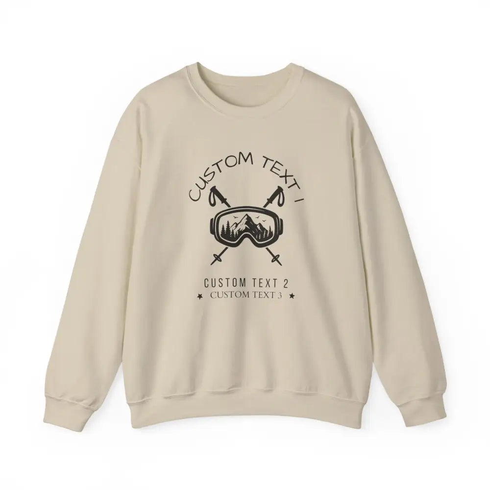 Custom Family Ski Goggle Sweatshirt - Sand / S - Sweatshirt