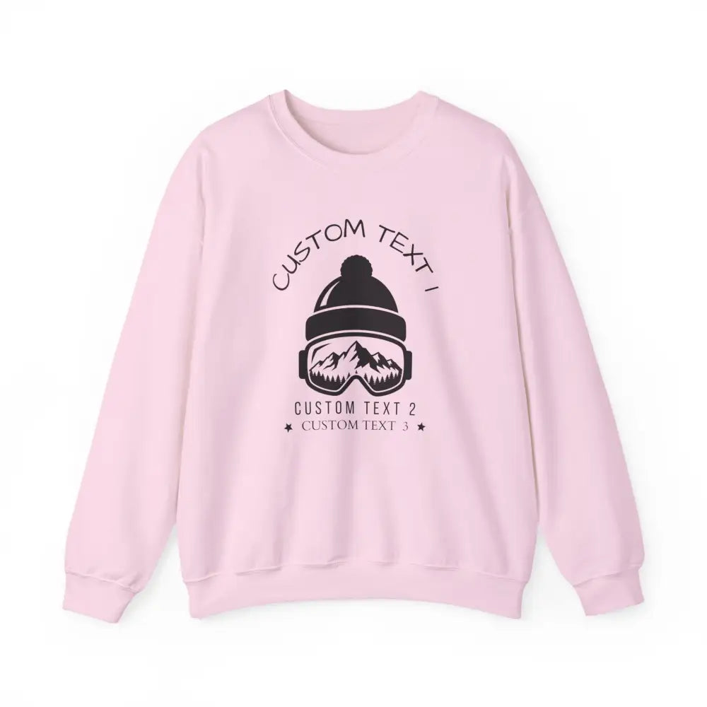 Custom Family Ski Trip Sweatshirt - Light Pink / S - Sweatshirt