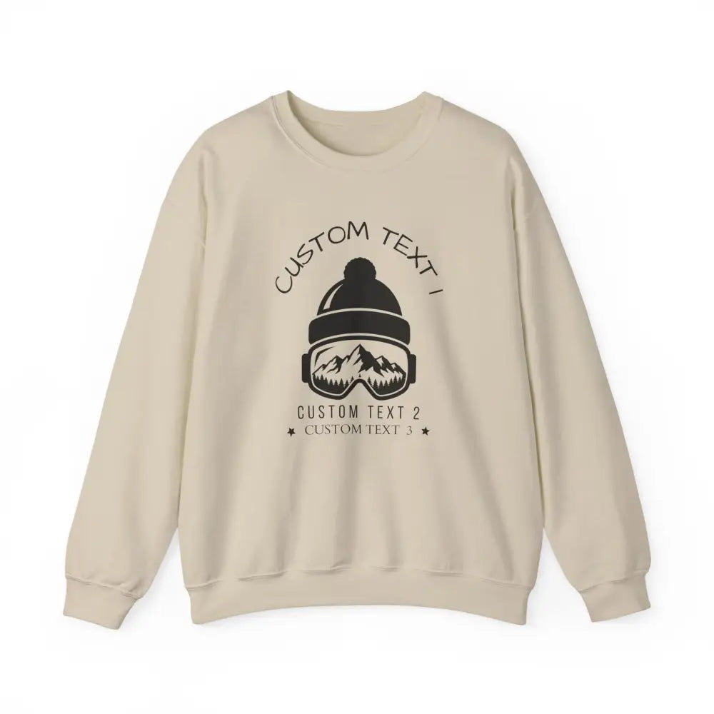 Custom Family Ski Trip Sweatshirt - Sand / S - Sweatshirt