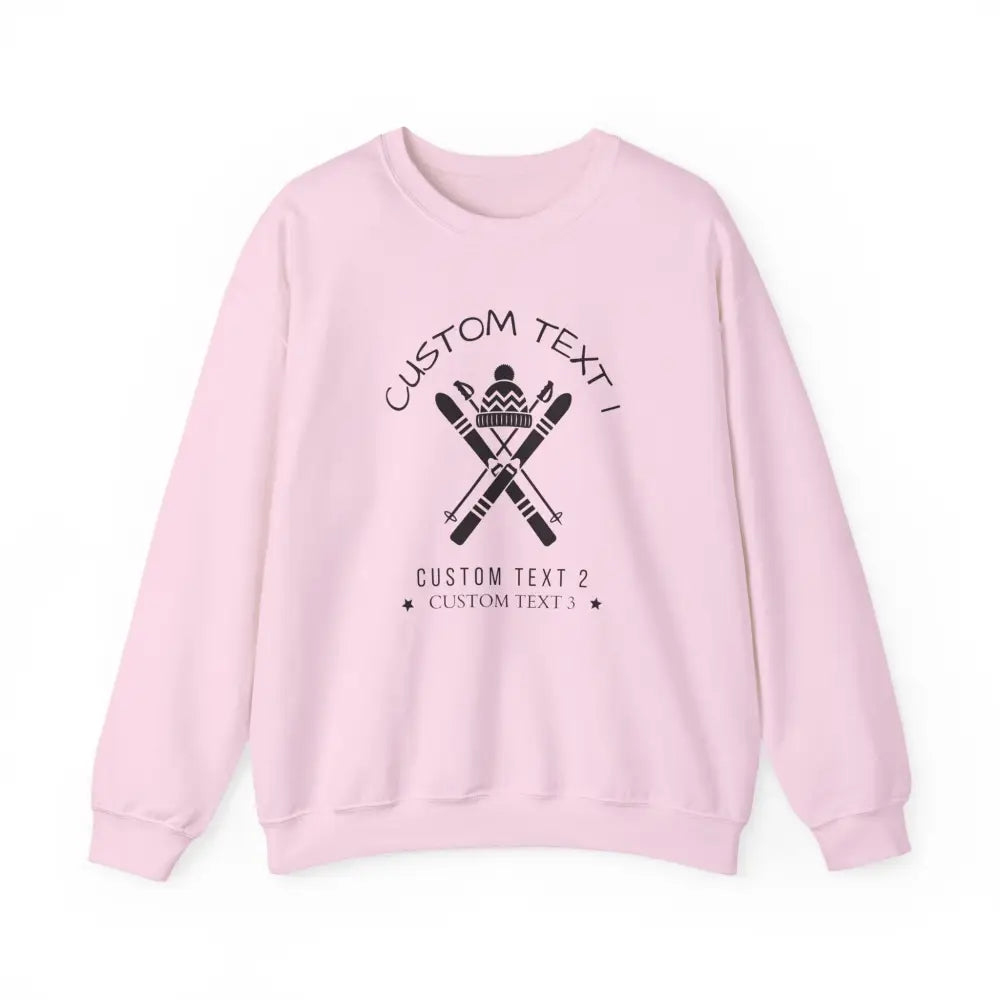 Custom Family Ski Trip X Sweatshirt - Light Pink / S - Sweatshirt