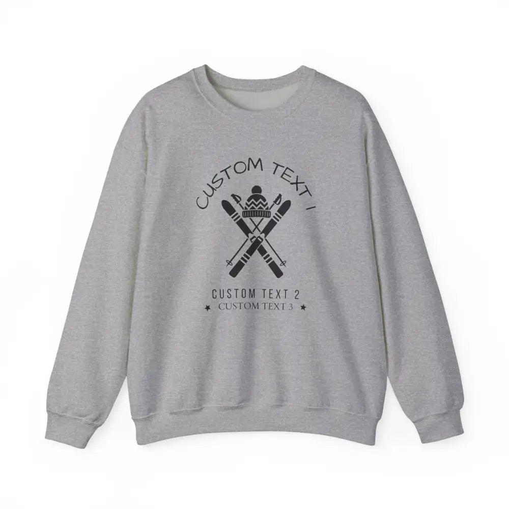 Custom Family Ski Trip X Sweatshirt - Sport Grey / S - Sweatshirt