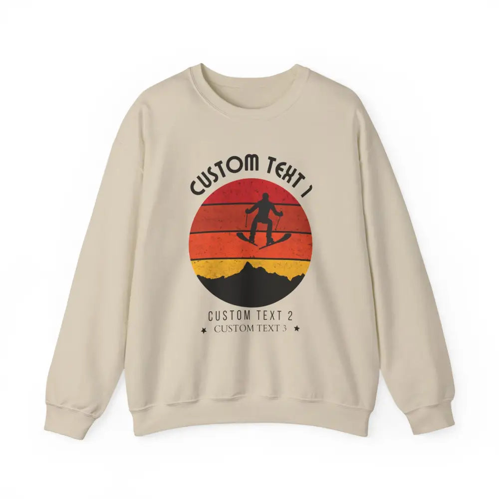 Custom Vintage Alpine Sunset Sweatshirt - Sand / S - Sweatshirt