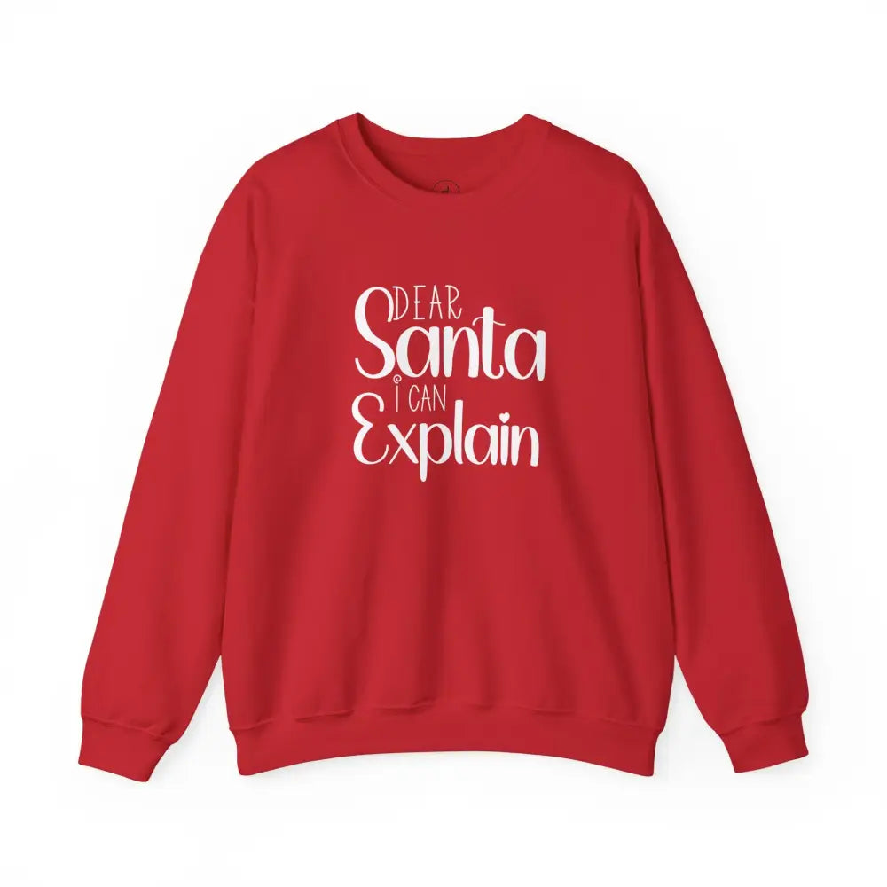 Dear Santa I Can Explain Crewneck Sweatshirt - S / Red - Sweatshirt