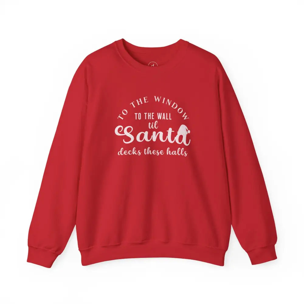 Deck These Halls Crewneck Sweatshirt - S / Red - Sweatshirt