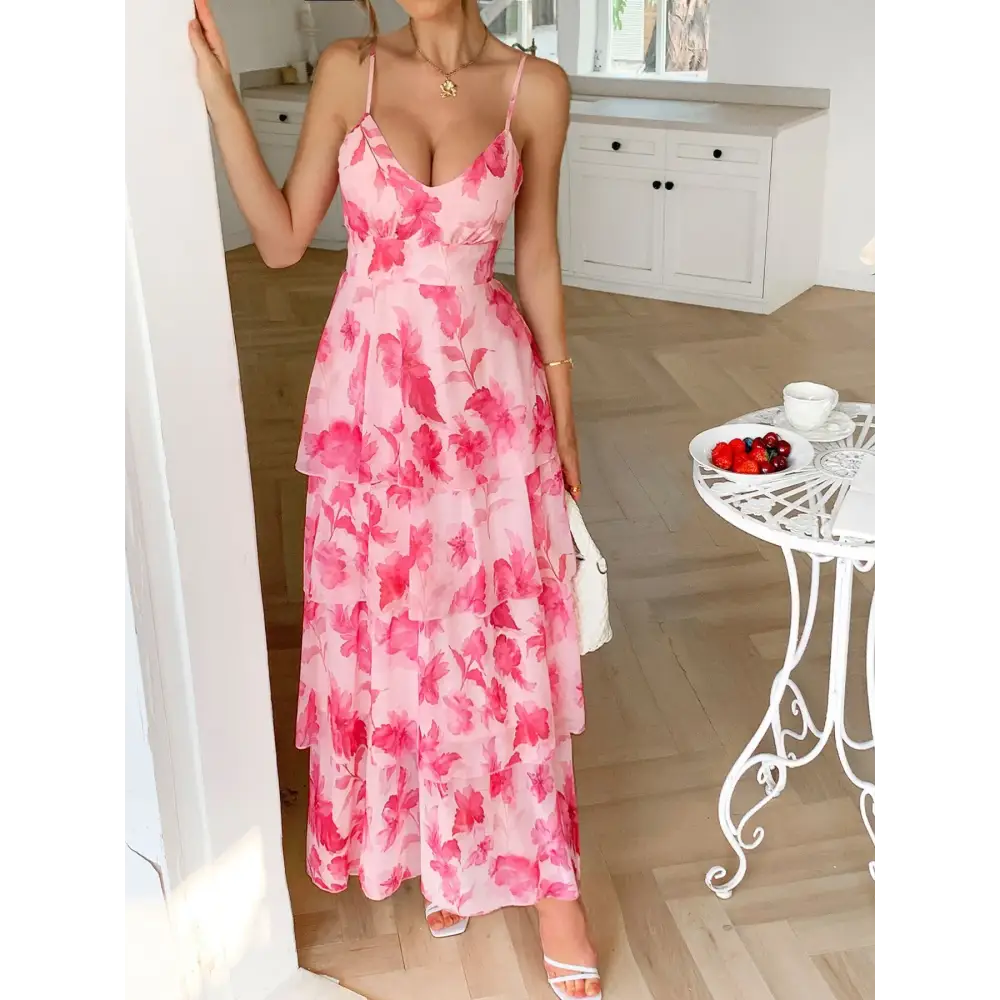 Printed Cami and Maxi Skirt Set main image 0