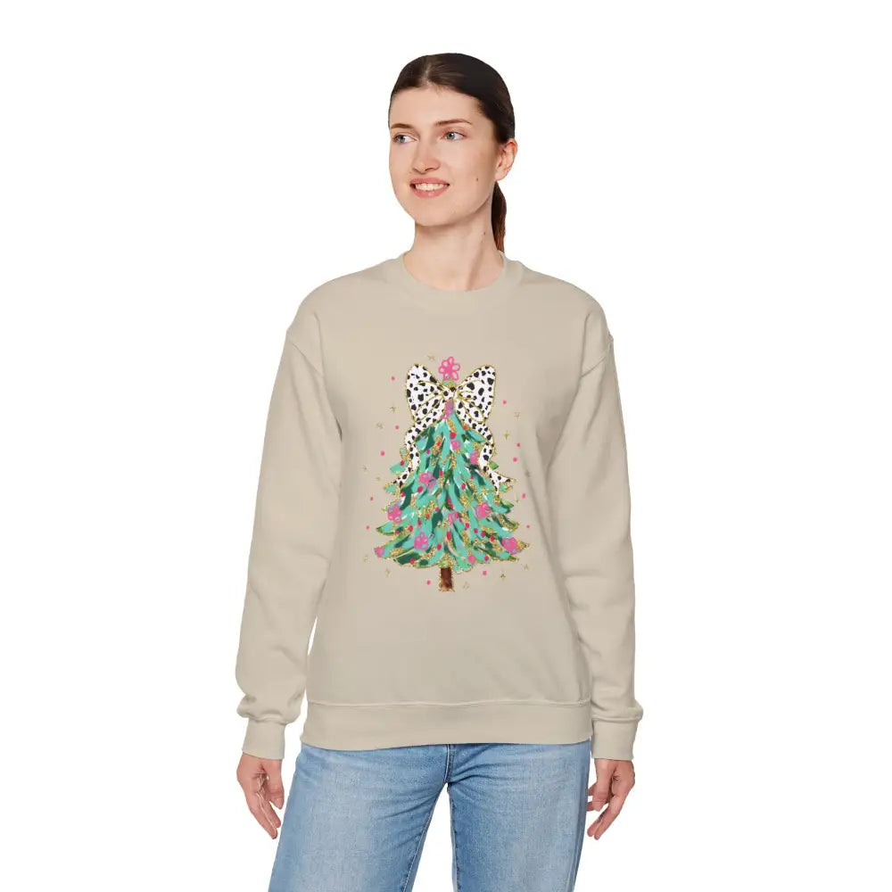 Glitter Christmas Tree Crewneck Sweatshirt - Sweatshirt