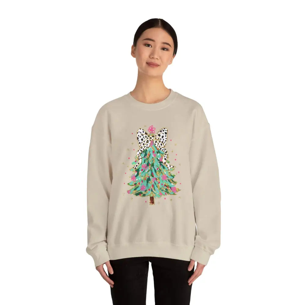 Glitter Christmas Tree Crewneck Sweatshirt - Sweatshirt