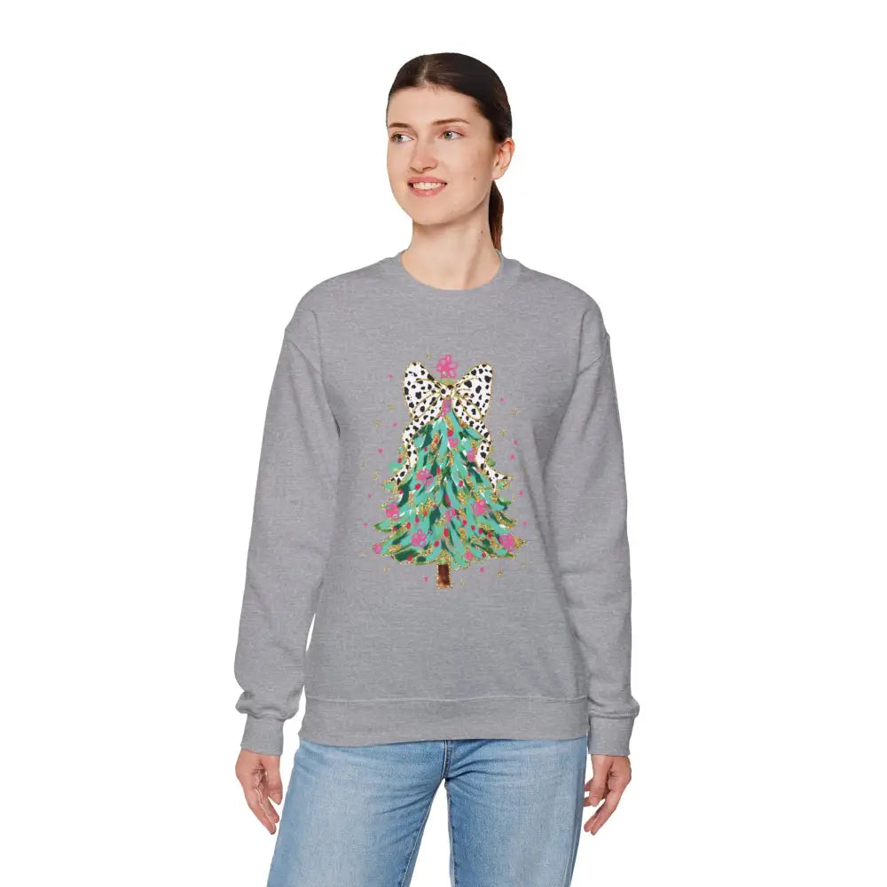 Glitter Christmas Tree Crewneck Sweatshirt - Sweatshirt