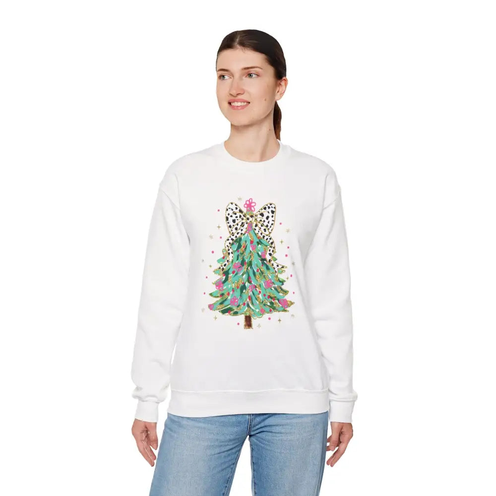Glitter Christmas Tree Crewneck Sweatshirt - Sweatshirt
