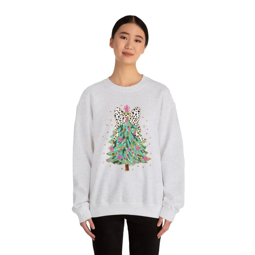 Glitter Christmas Tree Crewneck Sweatshirt - Sweatshirt