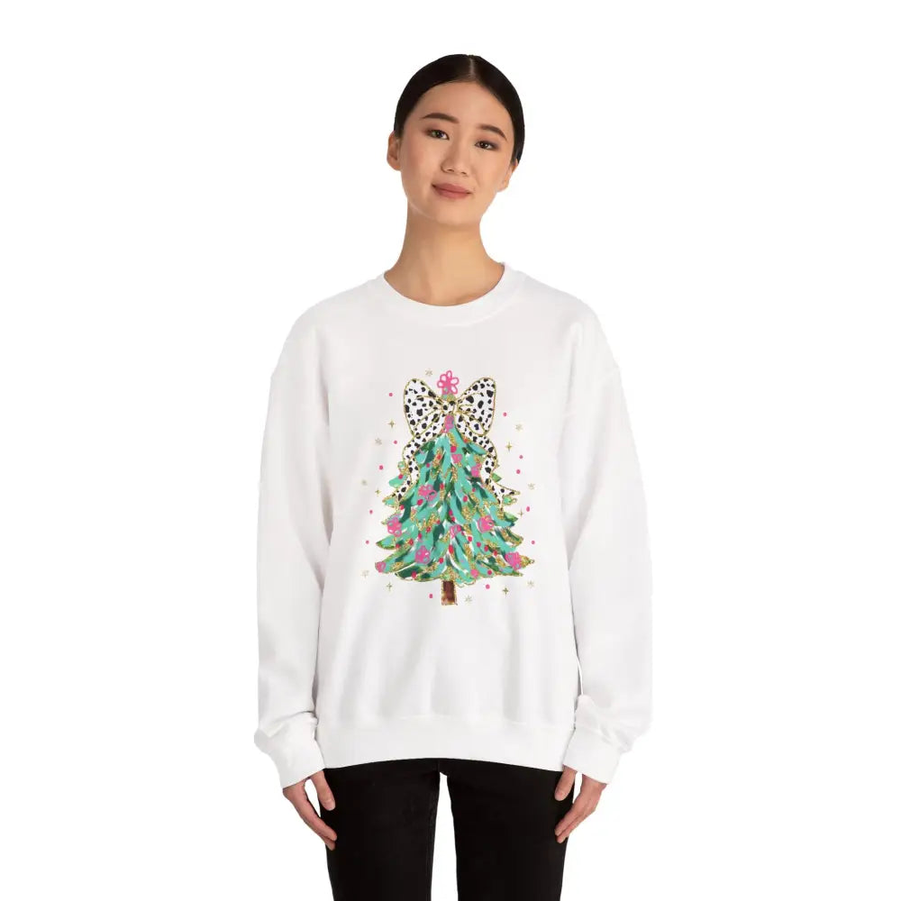 Glitter Christmas Tree Crewneck Sweatshirt - Sweatshirt