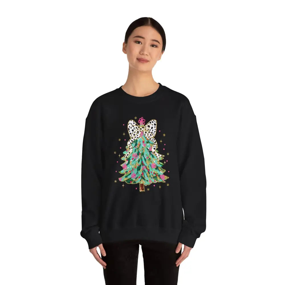 Glitter Christmas Tree Crewneck Sweatshirt - Sweatshirt