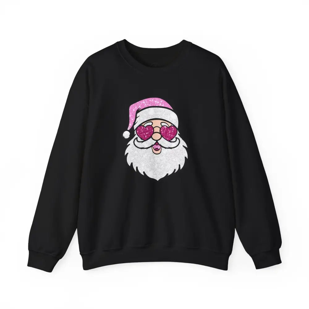 Glitzy Santa Crewneck Sweatshirt - S / Black - Sweatshirt