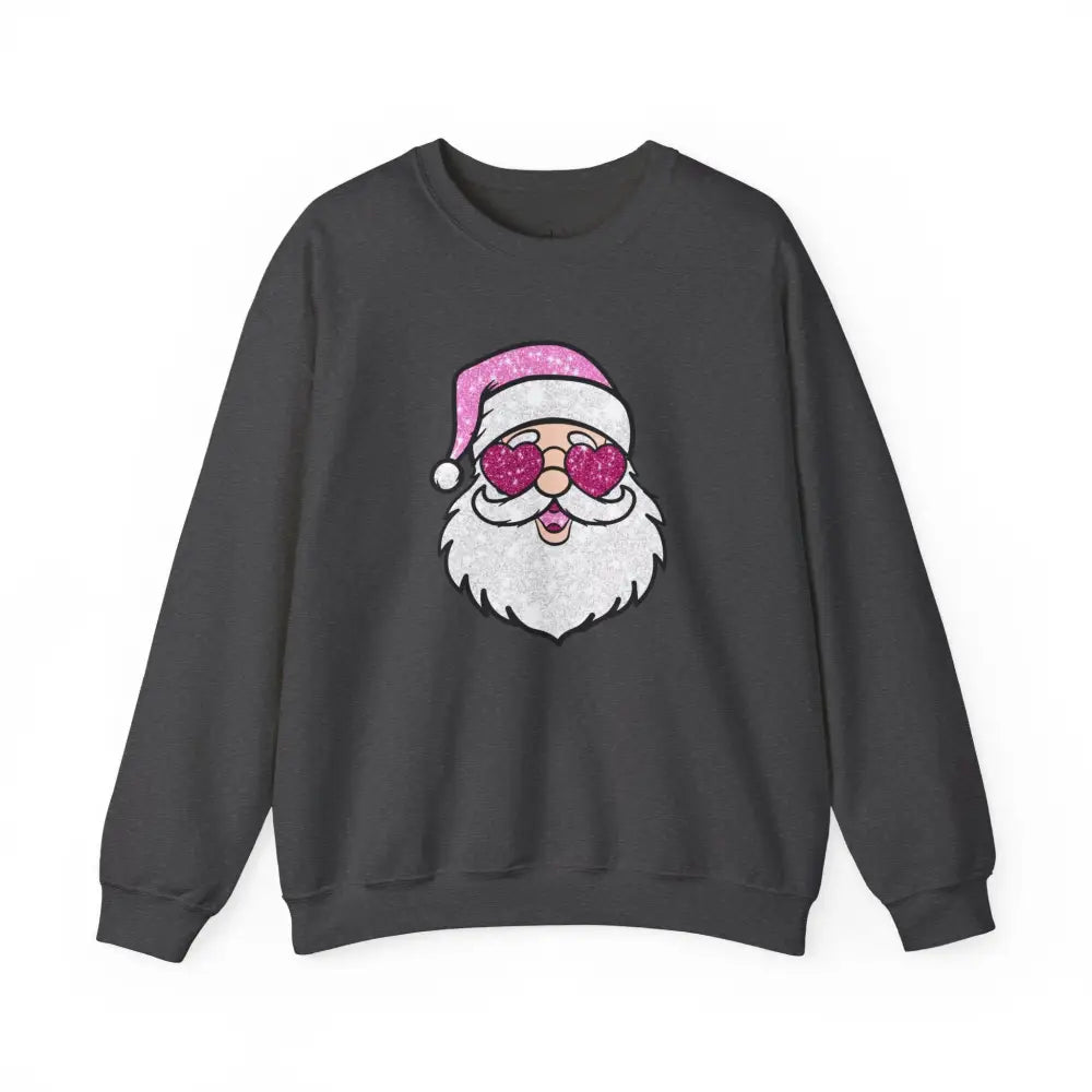 Glitzy Santa Crewneck Sweatshirt - S / Dark Heather - Sweatshirt