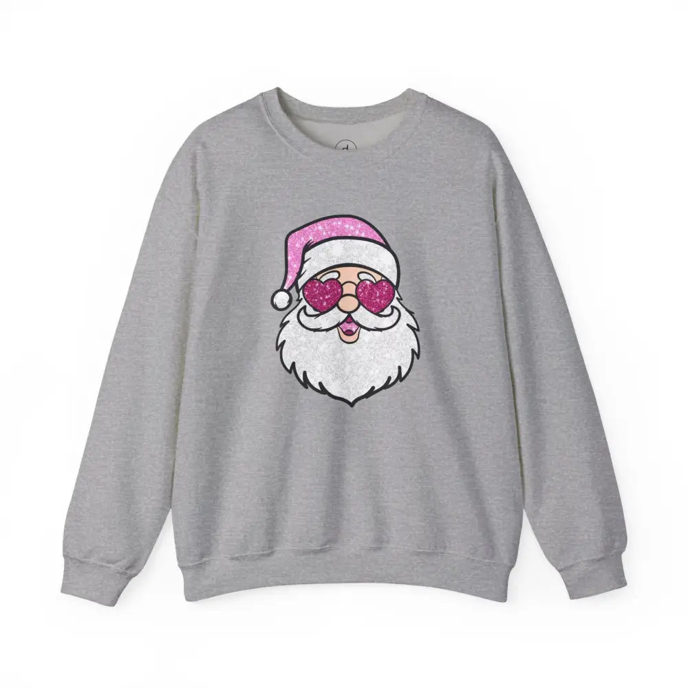 Glitzy Santa Crewneck Sweatshirt - S / Sport Grey - Sweatshirt