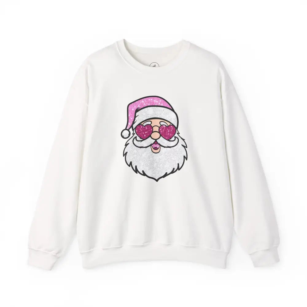 Glitzy Santa Crewneck Sweatshirt - S / White - Sweatshirt