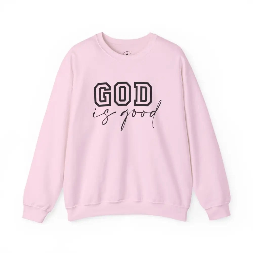 God is Good Crewneck Sweatshirt - S / Light Pink - Sweatshirt